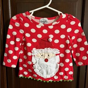 Mud Pie Red and White Polka Dot Santa Shirt and Pants